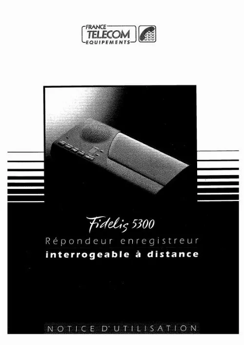 Mode d'emploi FRANCE TELECOM FIDELIS 5300