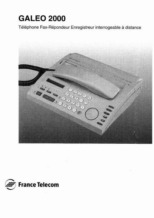 Mode d'emploi FRANCE TELECOM GALEO 2000
