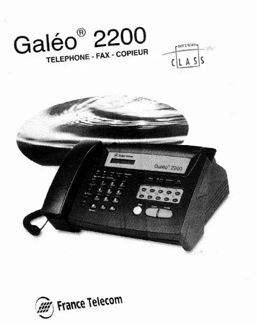 Mode d'emploi FRANCE TELECOM GALEO 2200