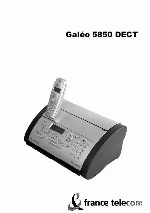 Mode d'emploi FRANCE TELECOM GALEO 5850
