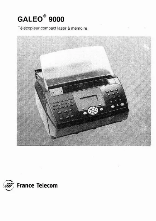 Mode d'emploi FRANCE TELECOM GALEO 9000