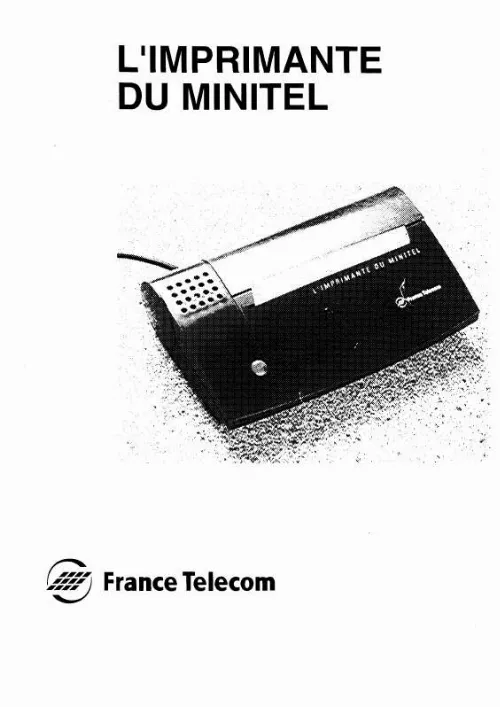Mode d'emploi FRANCE TELECOM IMPRIMANTE MINITEL