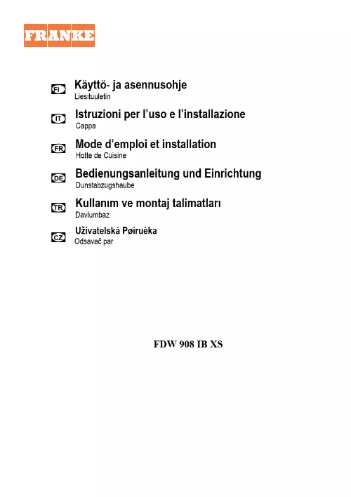 Mode d'emploi FRANKE DOWNDRAFT FDW 908 IB XS B