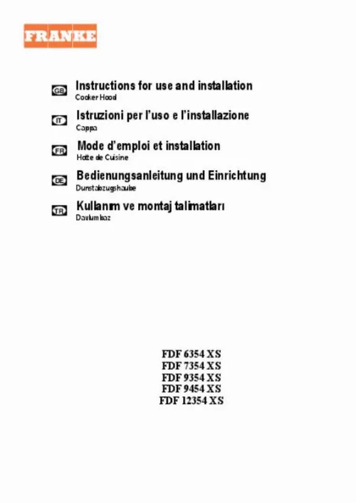 Mode d'emploi FRANKE FDF12354XS