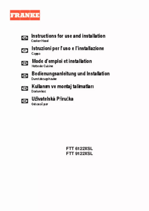 Mode d'emploi FRANKE FTT9322XS