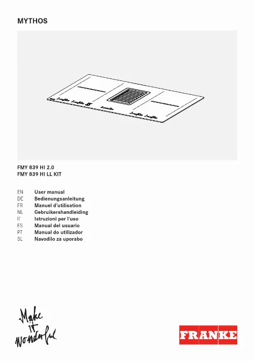 Mode d'emploi FRANKE MYTHOS FMY 839 HI