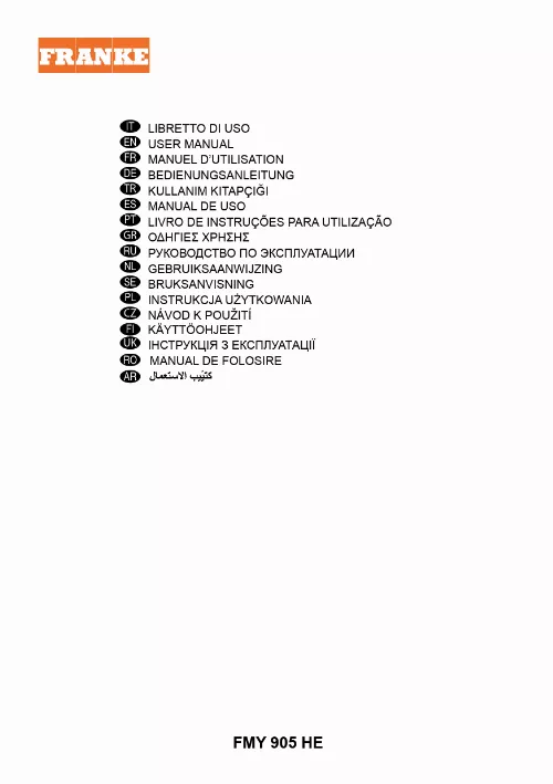 Mode d'emploi FRANKE MYTHOS FMY 905 HE