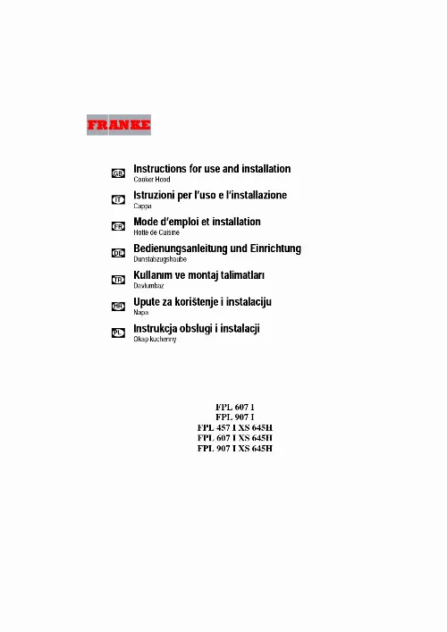 Mode d'emploi FRANKE PLANAR FPL 457 I XS 645H