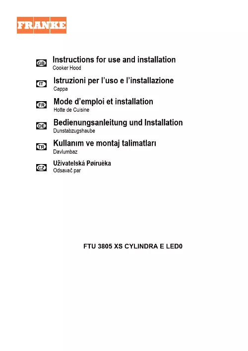 Mode d'emploi FRANKE TURN FTU 3805 XS