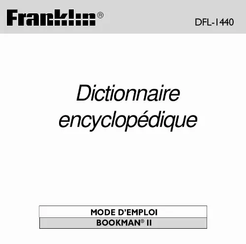Mode d'emploi FRANKLIN DFL-1440