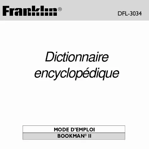 Mode d'emploi FRANKLIN DFL-3034