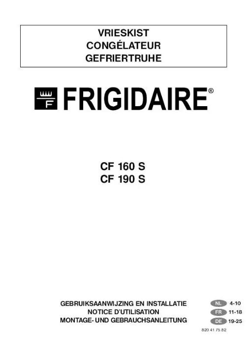 Mode d'emploi FRIGIDAIRE CF160S