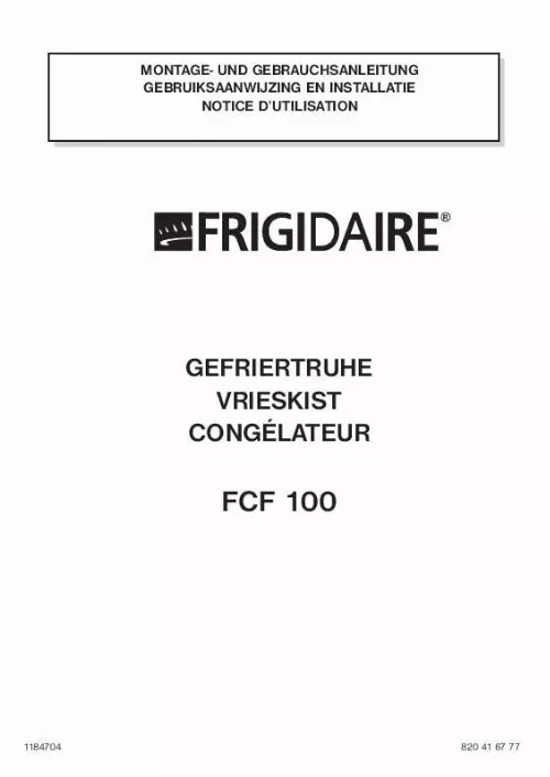 Mode d'emploi FRIGIDAIRE FCF100
