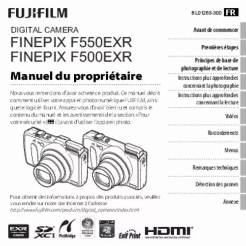 Mode d'emploi FUJIFILM FINEPIX F500