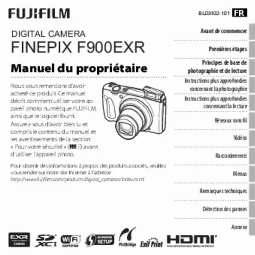 Mode d'emploi FUJIFILM FINEPIX F900EXR
