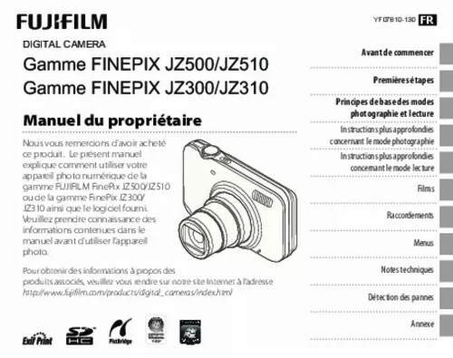 Mode d'emploi FUJIFILM FINEPIX JZ300