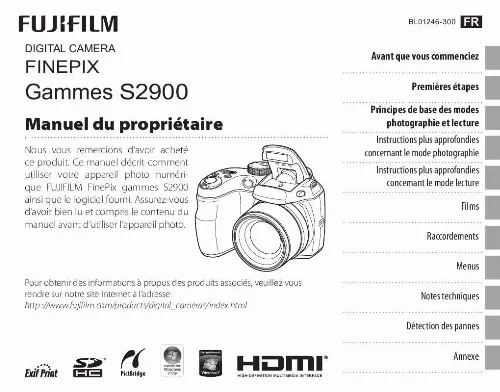 Mode d'emploi FUJIFILM FINEPIX S2980