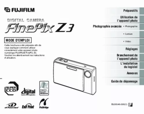 Mode d'emploi FUJIFILM FINEPIX Z3