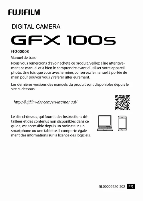 Mode d'emploi FUJIFILM GFX 100S