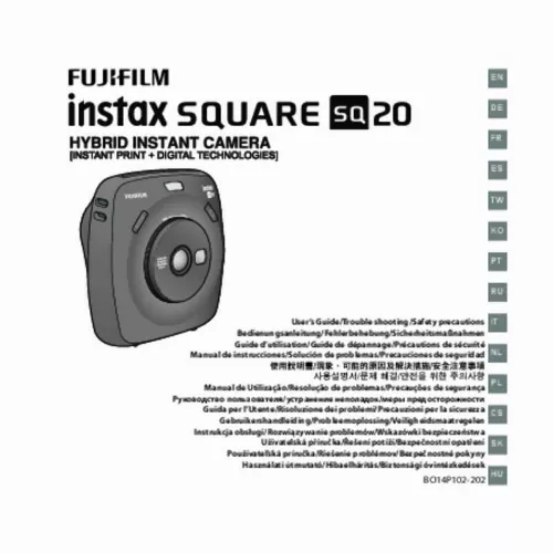 Mode d'emploi FUJIFILM INSTAX SQUARE SQ20