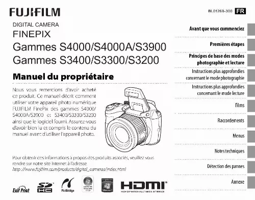 Mode d'emploi FUJIFILM FINEPIX S3200