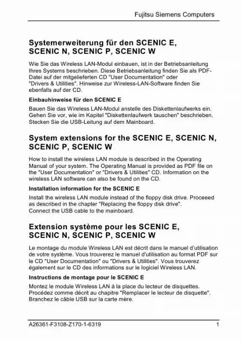 Mode d'emploi FUJITSU SIEMENS SCENIC C620 (I915GV)-D1784