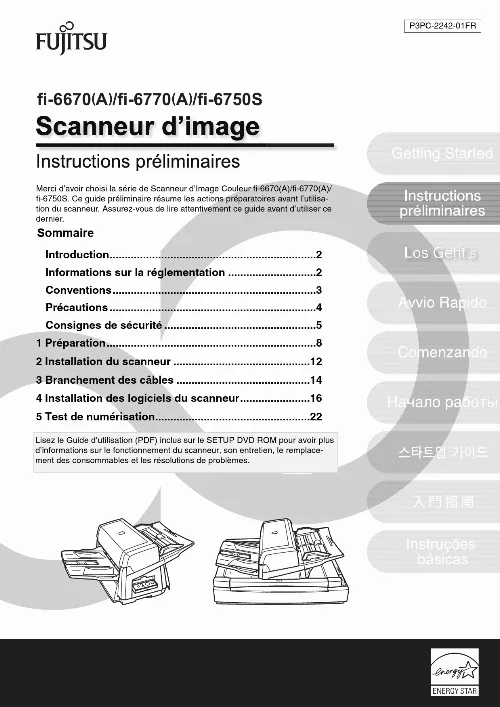 Mode d'emploi FUJITSU FI-6770A