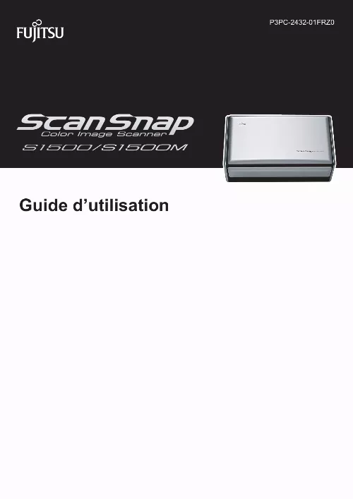 Mode d'emploi FUJITSU SCANSNAP S1500