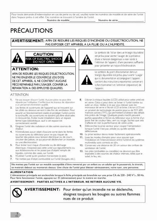 Mode d'emploi FUNAI LT850-M22