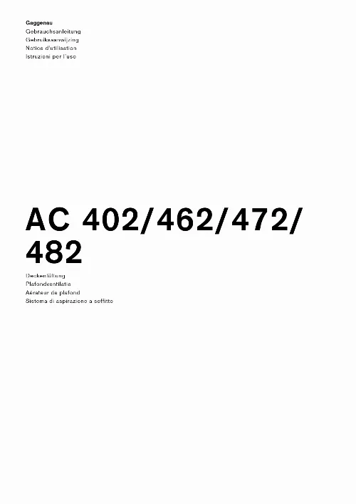 Mode d'emploi GAGGENAU AC 402 181