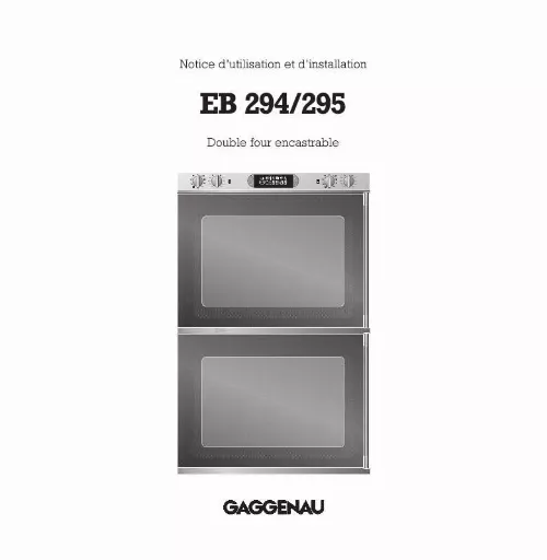 Mode d'emploi GAGGENAU EB295131