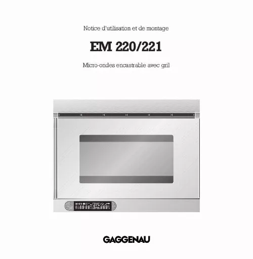 Mode d'emploi GAGGENAU EM220130