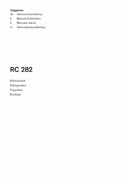 Mode d'emploi GAGGENAU RC282306