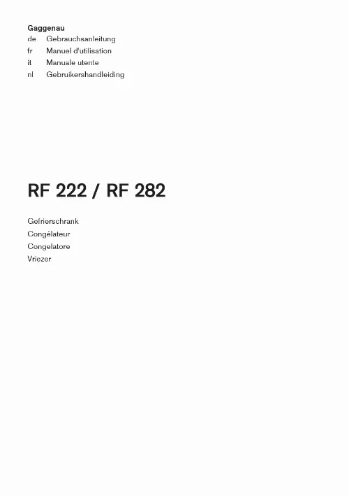 Mode d'emploi GAGGENAU RF282305