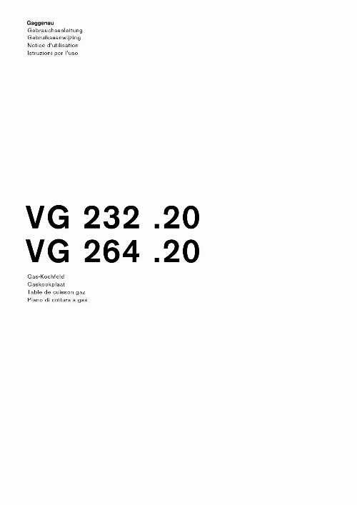 Mode d'emploi GAGGENAU VG232120F
