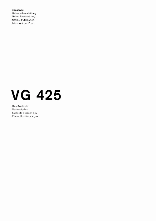 Mode d'emploi GAGGENAU VG425111F