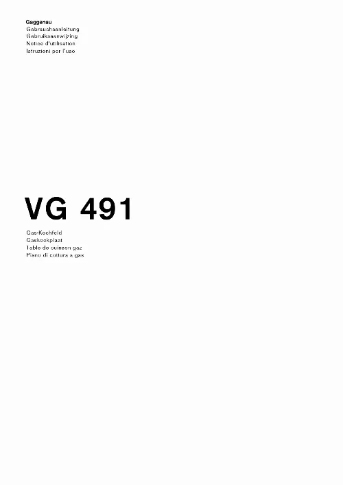 Mode d'emploi GAGGENAU VG491111F