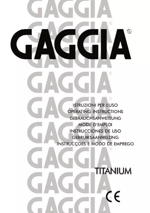 Mode d'emploi GAGGIA TITANIUM