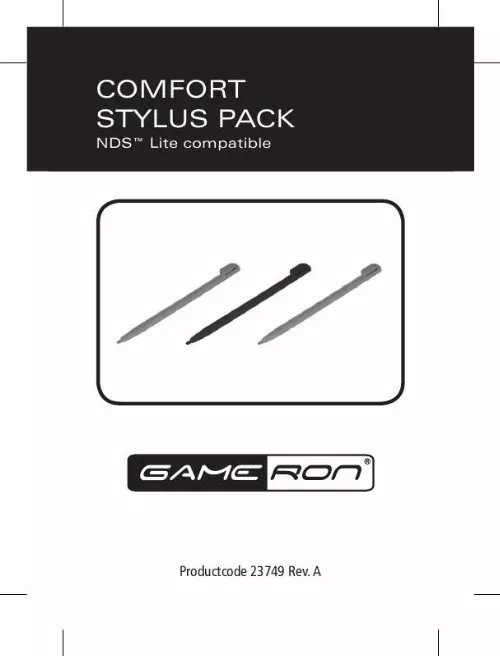 Mode d'emploi GAMERON COMFORT STYLUS PACK