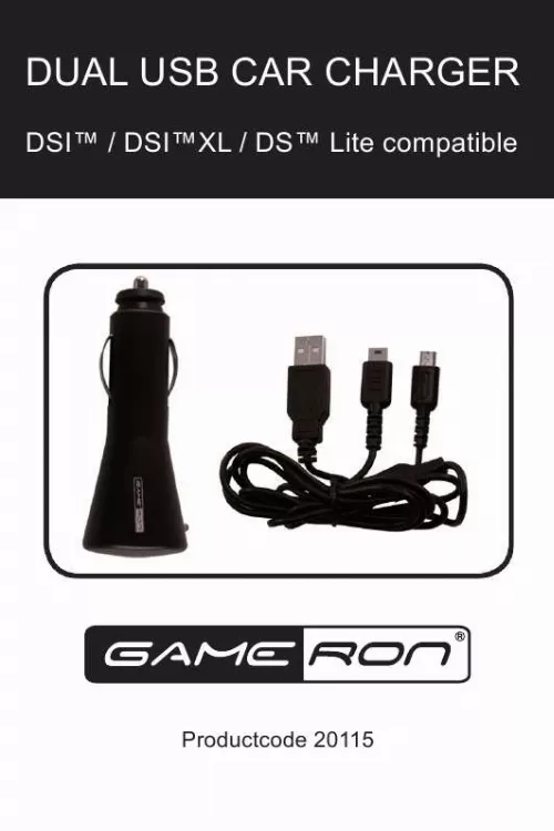 Mode d'emploi GAMERON DUAL USB CAR CHARGER DS LITE COMPATIBLE