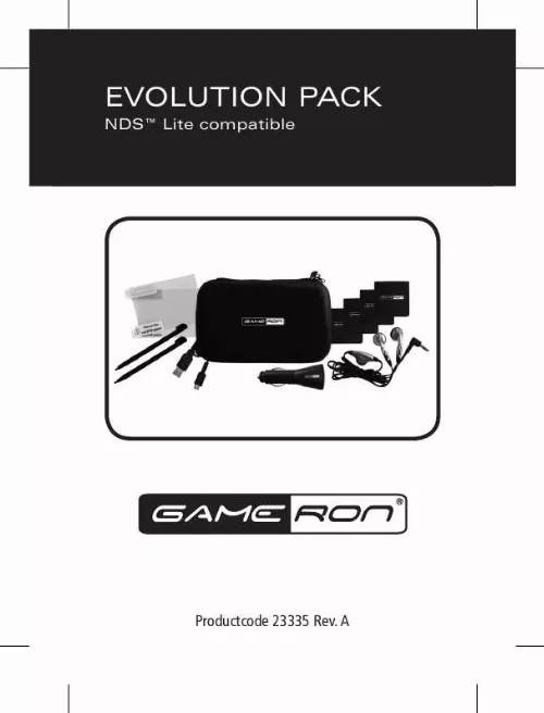 Mode d'emploi GAMERON EVOLUTION PACK