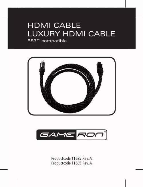 Mode d'emploi GAMERON HDMI CABLE LUXURY HDMI CABLE