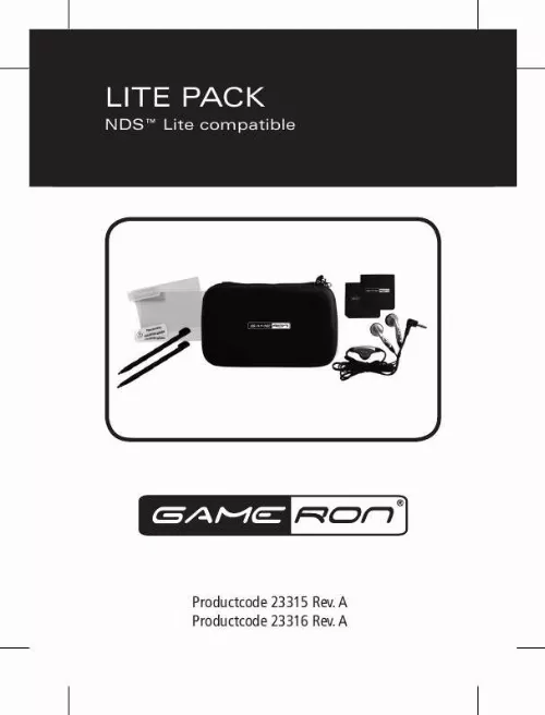 Mode d'emploi GAMERON LITE PACK