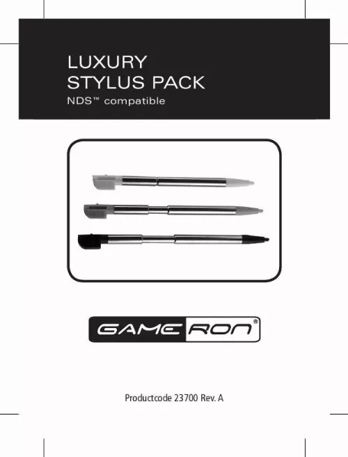 Mode d'emploi GAMERON LUXURY STYLUS PACK