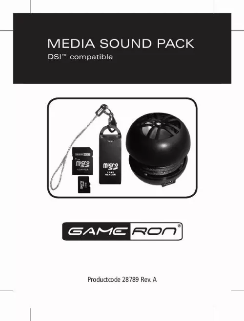 Mode d'emploi GAMERON MEDIA SOUND PACK