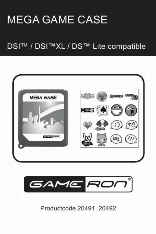 Mode d'emploi GAMERON MEGA GAMECASE DS LITE COMPATIBLE
