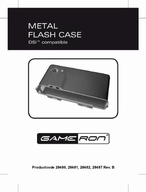 Mode d'emploi GAMERON METAL FLASH CASE DSI COMPATIBLE