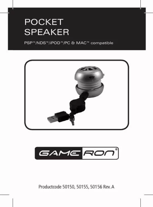 Mode d'emploi GAMERON POCKET SPEAKER PSP & NDS & IPOD & PC & MAC