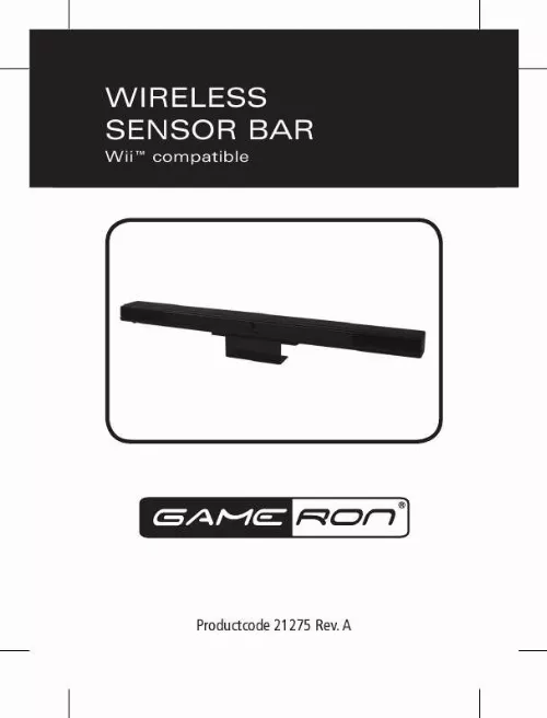 Mode d'emploi GAMERON WIRELESS SENSOR BAR