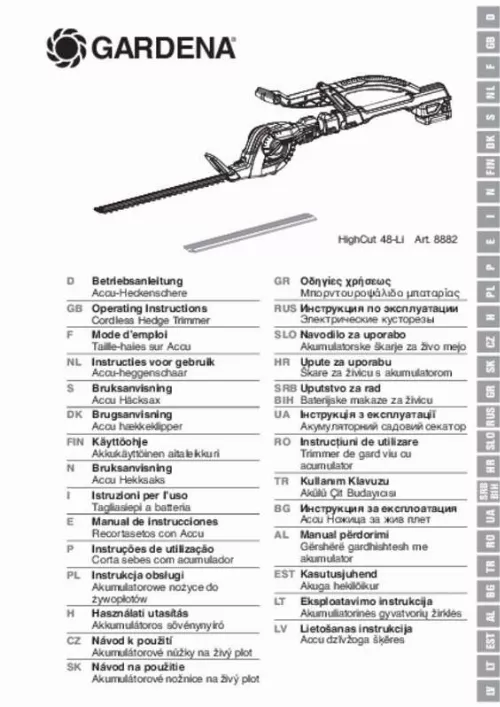 Mode d'emploi GARDENA HIGHCUT 48
